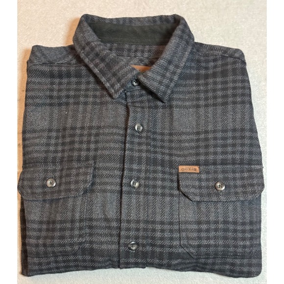 Orvis Other - Orvis Men's Size M Gray and Black Plaid Heavy Weight Flannel Shirt